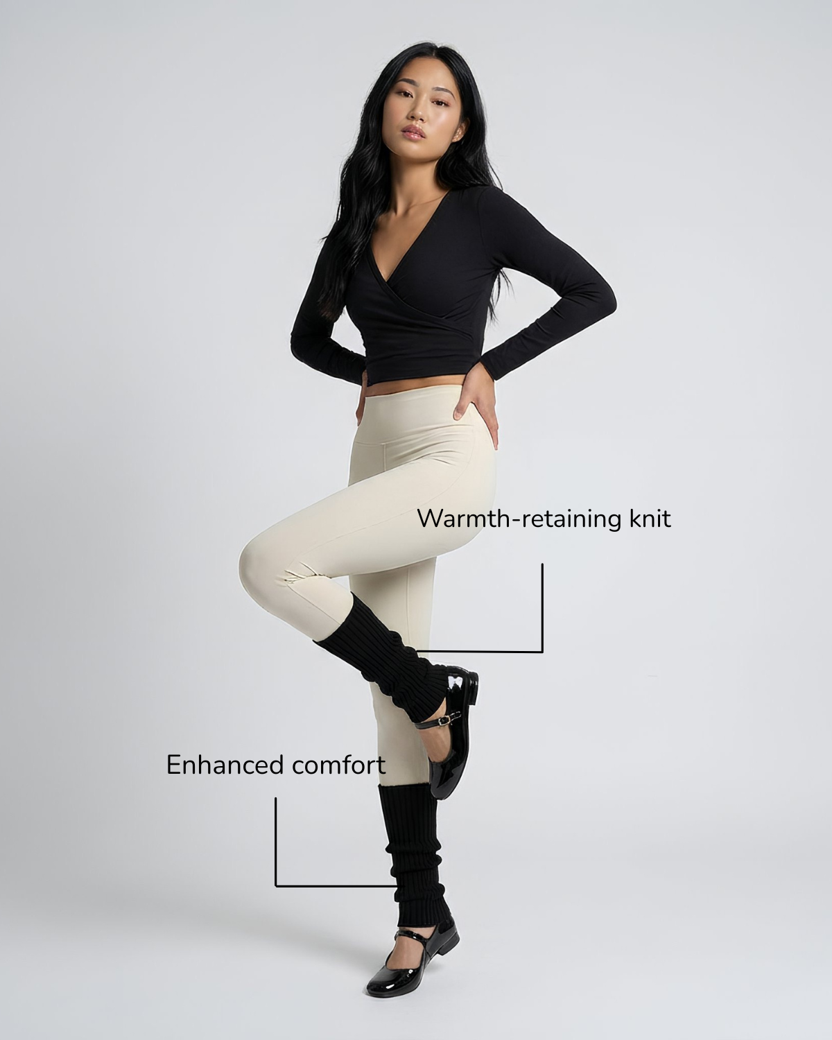 Knit Stulpe Legwarmer “COUTURE” Iron Black