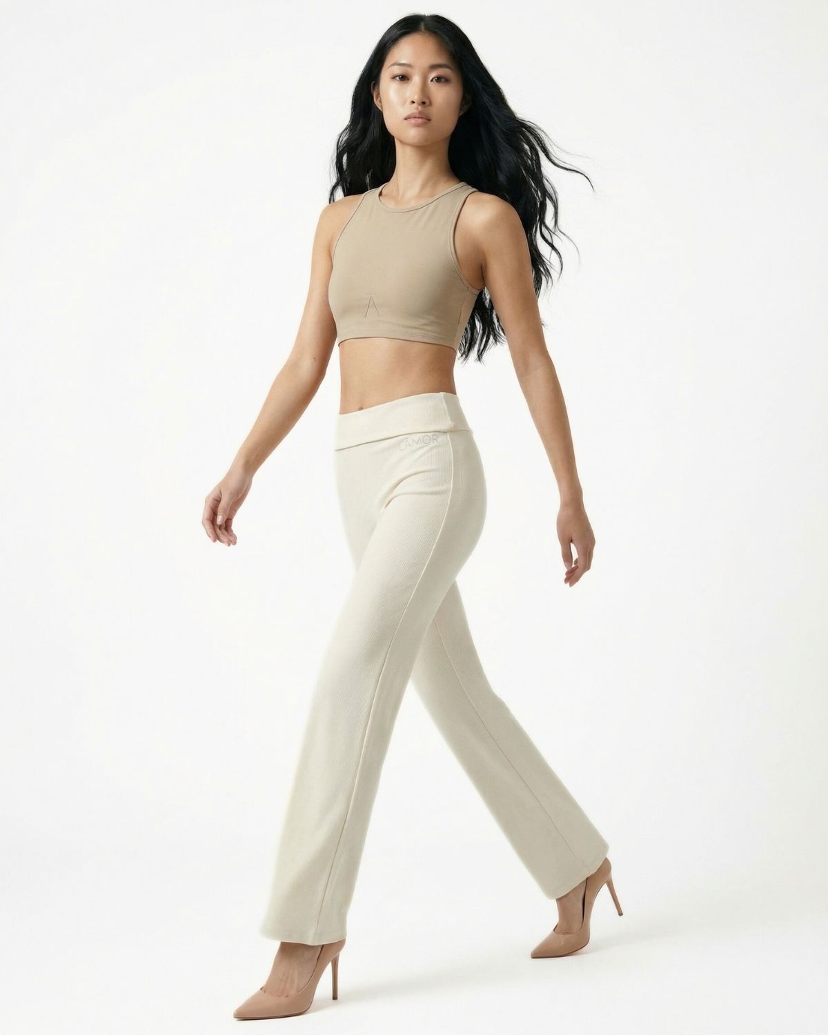 Ā-SCULPT™ Wide Lamor Leg Pants Soft Cream