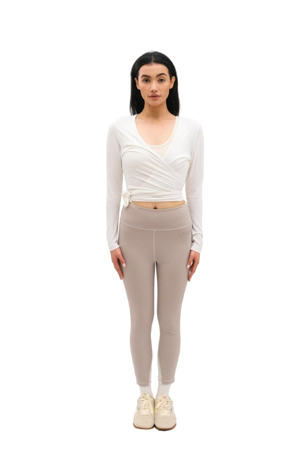 Silk Jersey Wrap Top Lamor Cache-Coure Soft cream