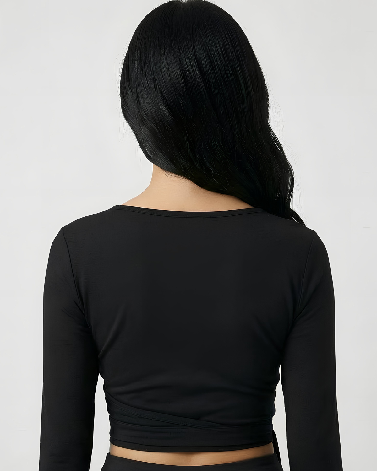 Ā-SOFT™ Silk Jersey Wrap Top Lamor Cache-Couture Iron Black