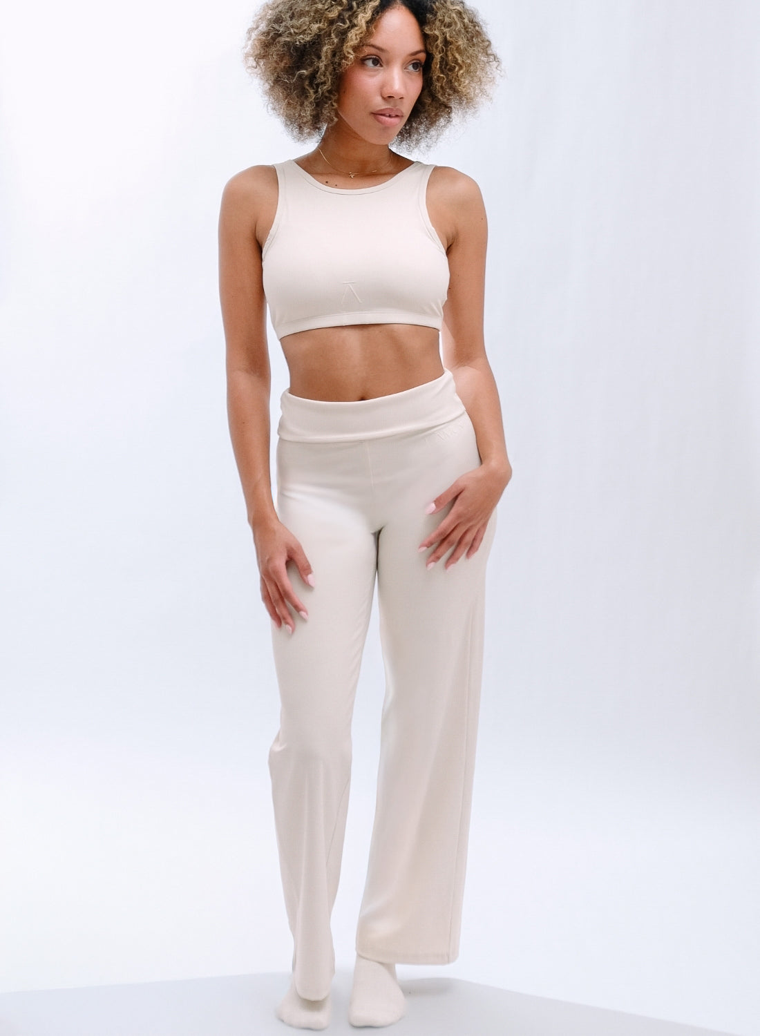 Ā-SCULPT™ Wide Lamor Leg Pants Soft Cream
