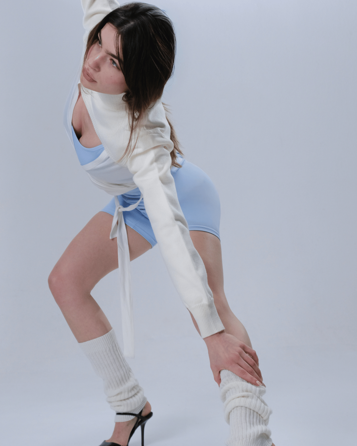 Cropped knitted long sleeve COUTURE Soft cream