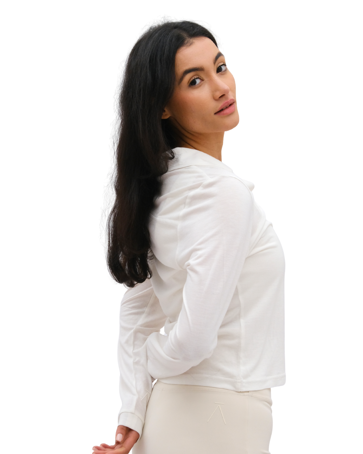 Silk Jersey Blouse Button Front Lamor Couture Soft Cream