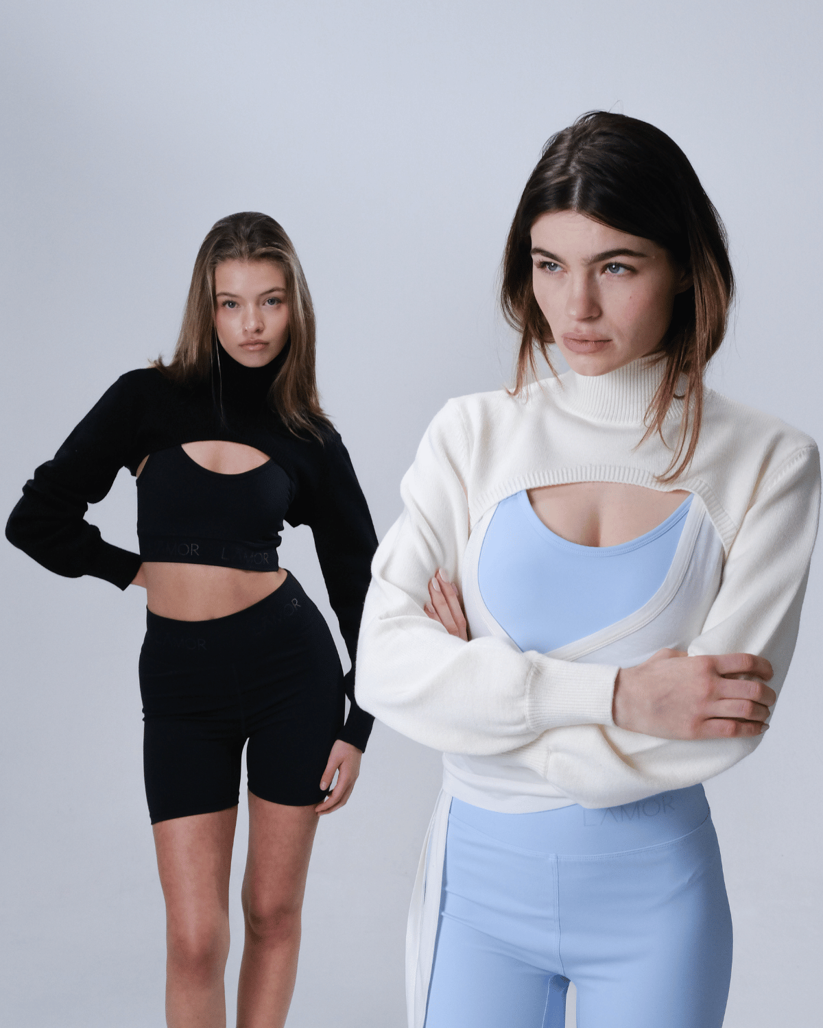 Cropped knitted long sleeve COUTURE Soft cream