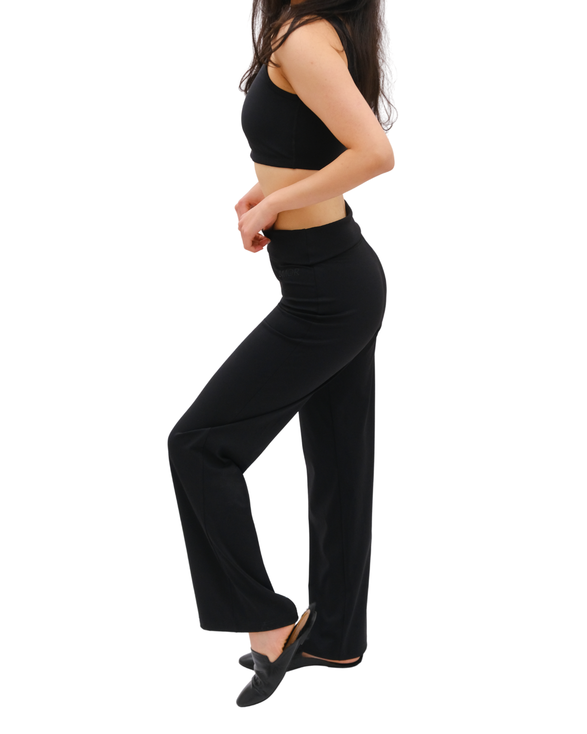 Ā-SCULPT™ Wide Lamor Leg Pants Iron black