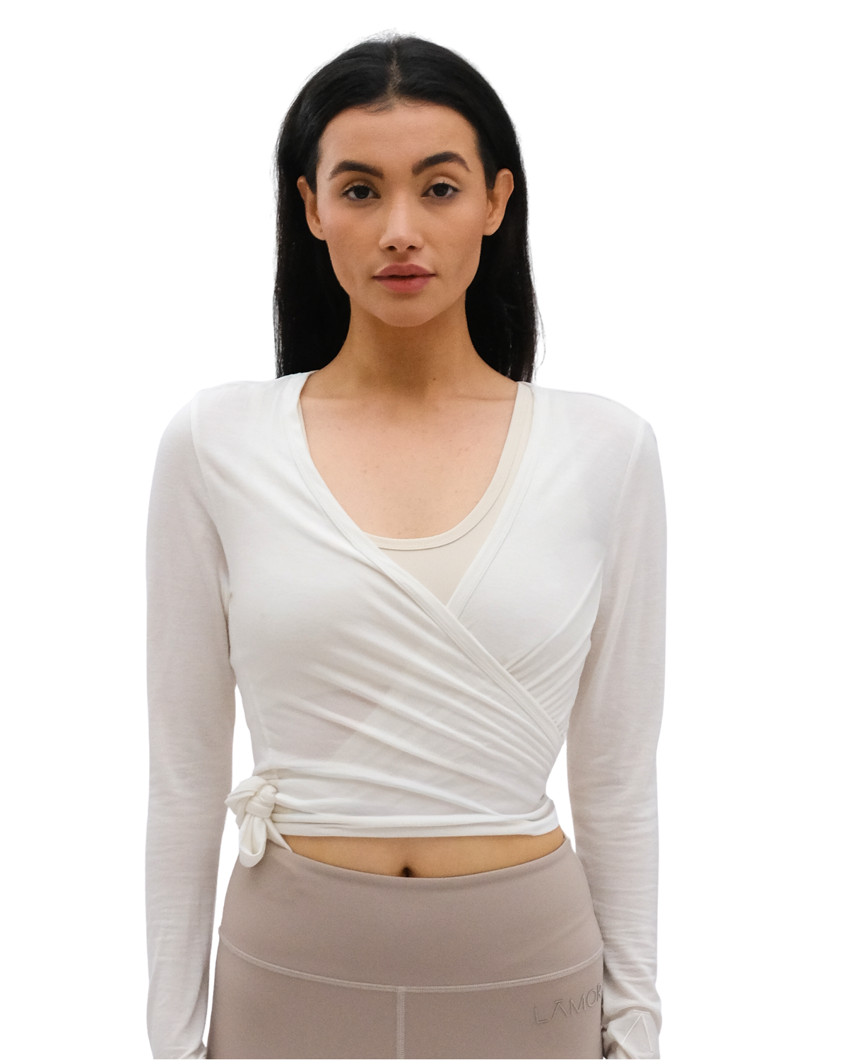 Silk Jersey Wrap Top Lamor Cache-Coure Soft cream