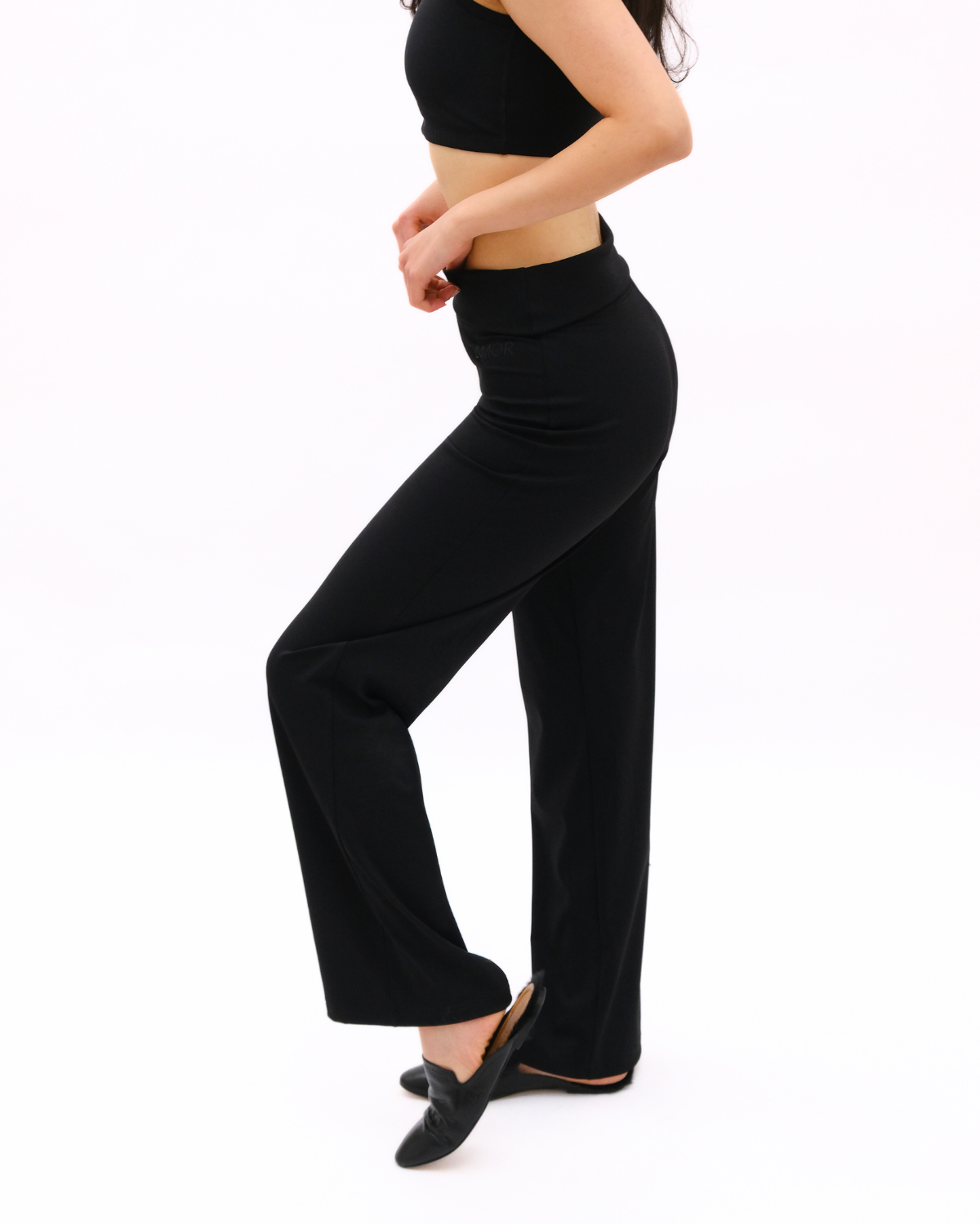 Ā-SCULPT™ Wide Lamor Leg Pants Iron black