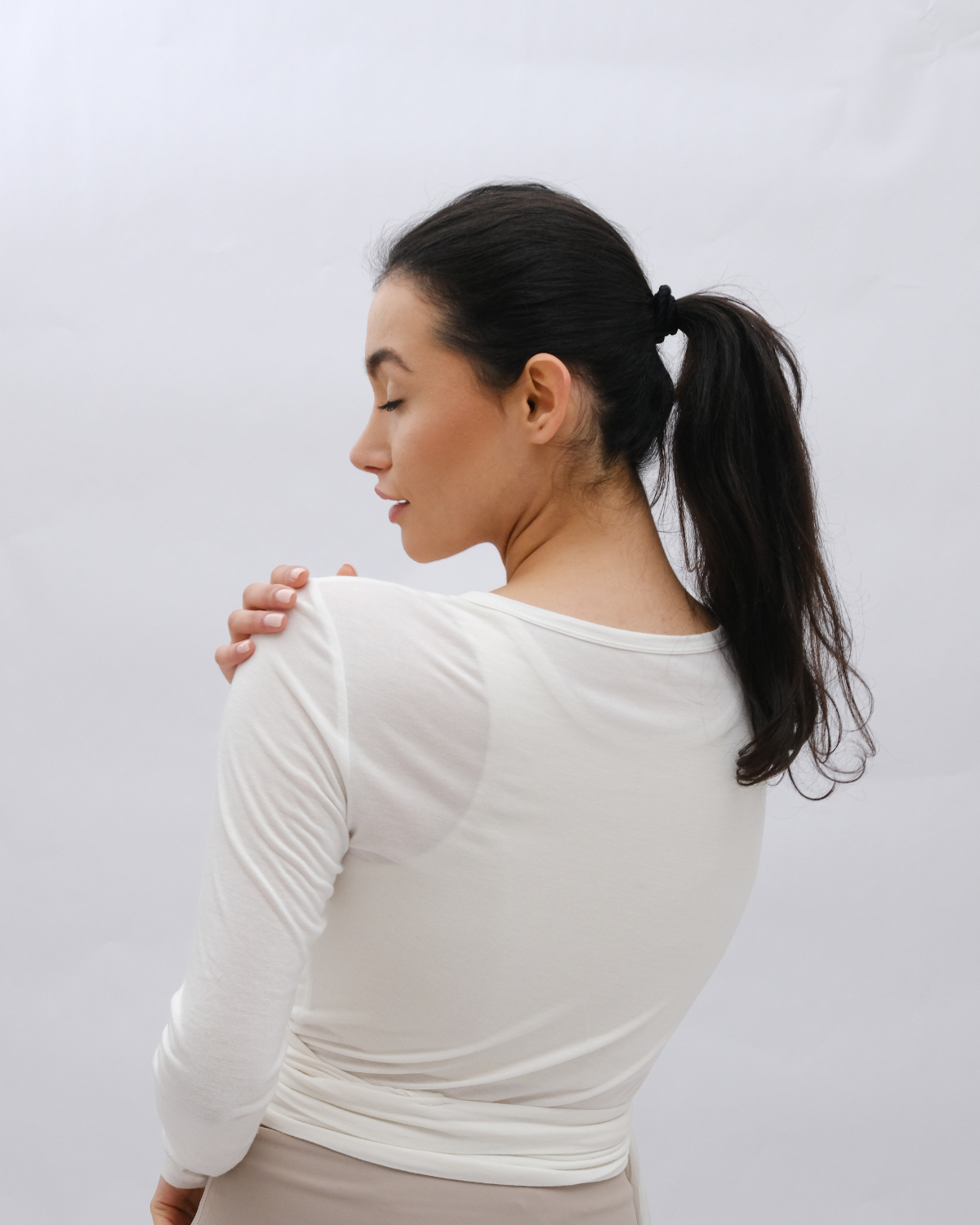 Silk Jersey  Wrap Top Lamor Cache-Couture Soft cream