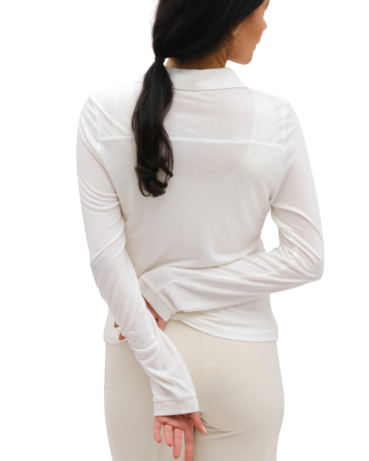 Silk Jersey Blouse  Button Front  Lamor Couture Soft Cream