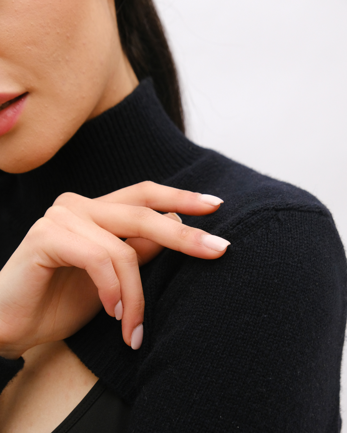 Cropped  knitted long sleeve COUTURE Iron Black