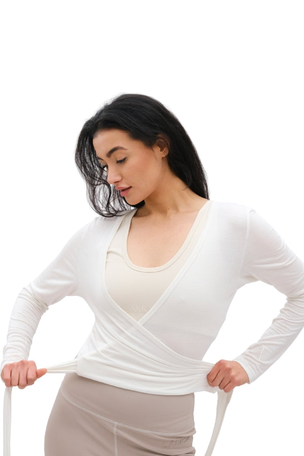 Silk Jersey  Wrap Top Lamor Cache-Coure Soft cream