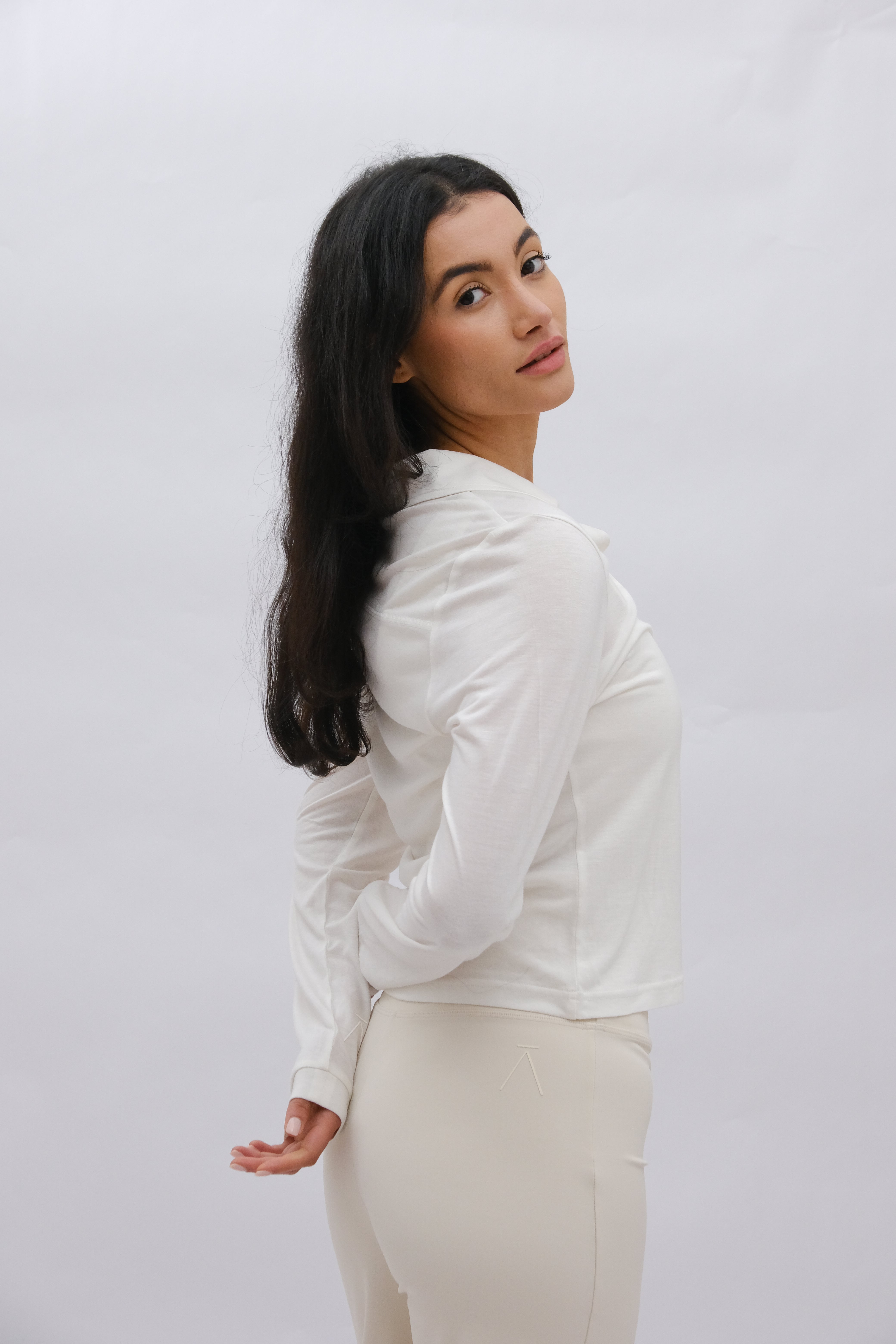 Silk Jersey Blouse  Button Front  Lamor Couture Soft Cream