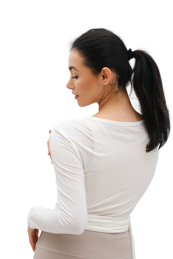 Silk Jersey  Wrap Top Lamor Cache-Coure Soft cream