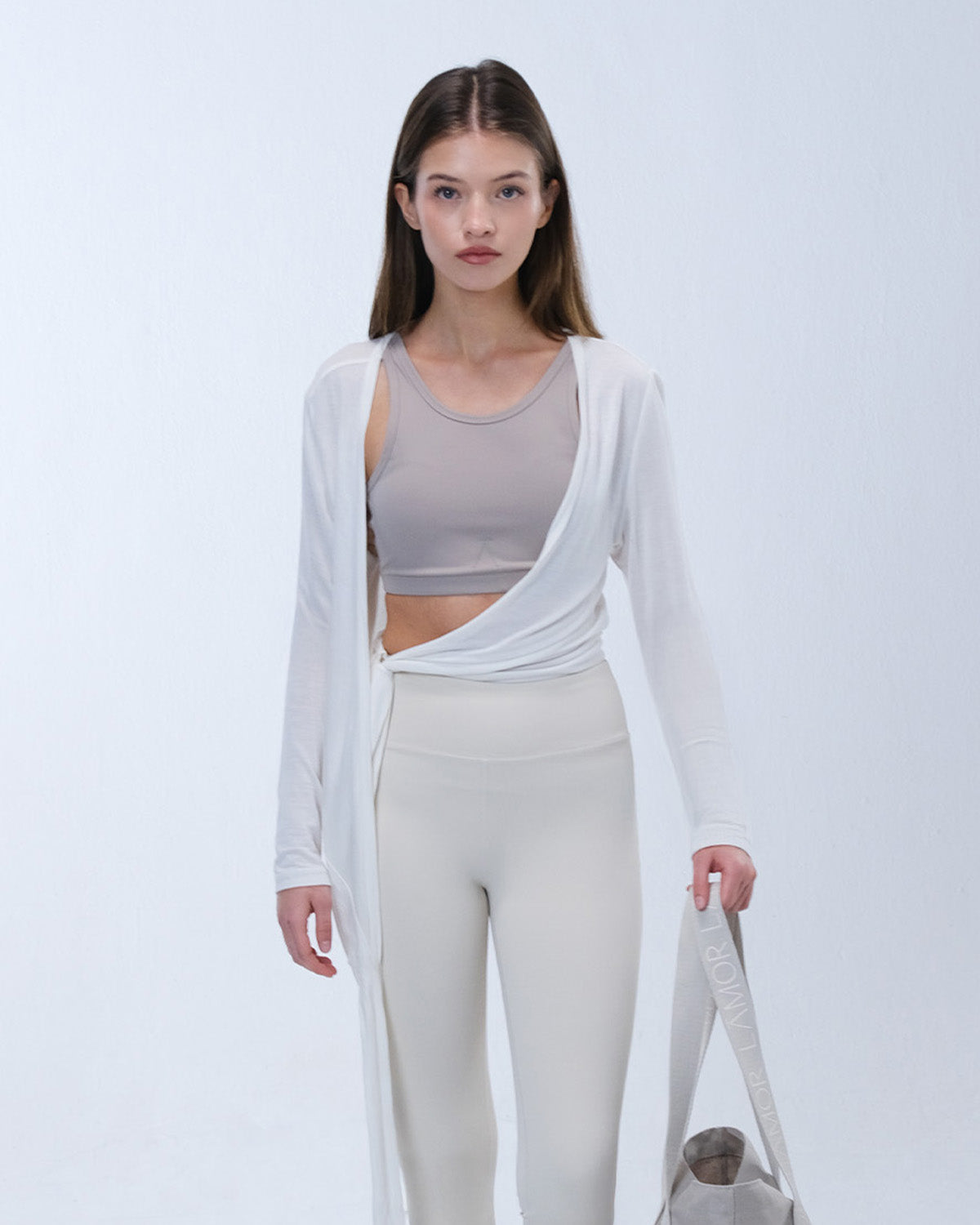 Ā-SOFT™ Silk Jersey  Wrap Top Lamor Cache-Couture Soft cream
